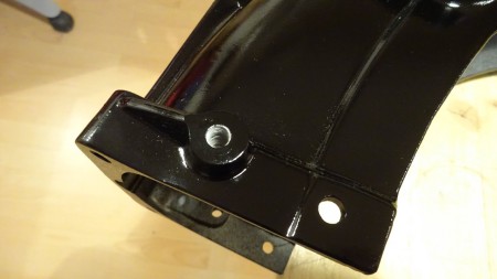 Eingeklebte Gewindebüchse nach dem Lackieren